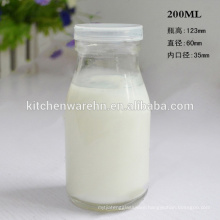 Haonai Eco-Friendly,FDA,SGS food grade 200ml glass milk bottle with seal cover